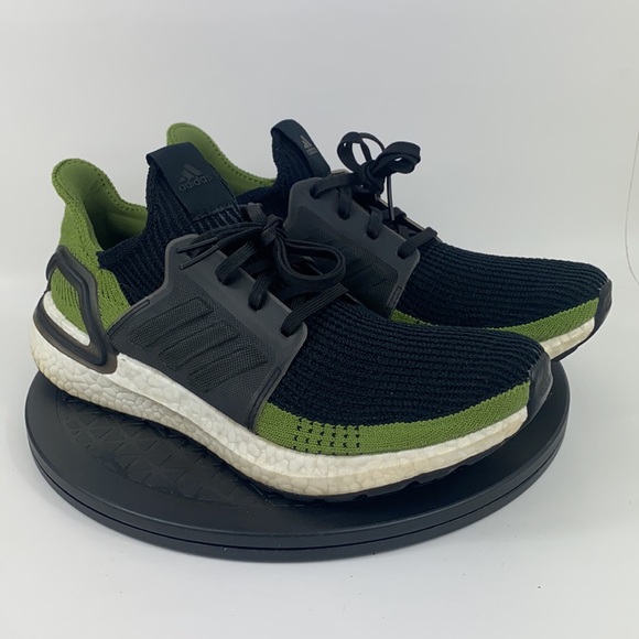 Adidas Ultraboost 19 Tech Green/Black Running Shoes G27511 Men's Size 9.5 - Picture 3 of 13